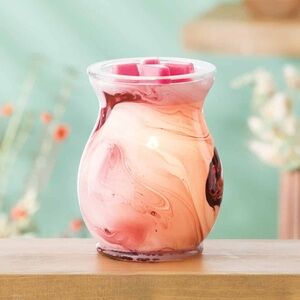 Scentsy Crimson Swirl Wax Warmer in pink red and white new in box